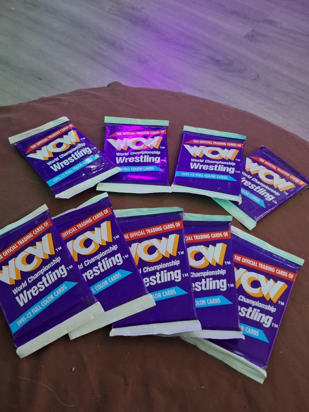 WCW Wrestling Trading Card Packs - Vintage Purple Packs (10)